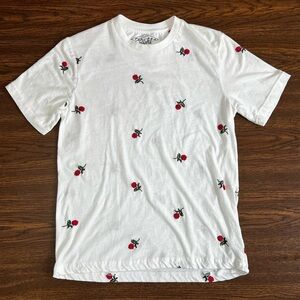 White Floral Embroidered Men's T-Shirt NWOT